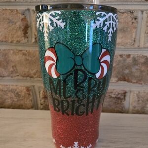 Oh So Fabulous MERRY AND BRIGHT Christmas Disney inspired tumbler